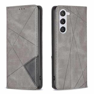 For Samsung Galaxy S23 5G Prismatic Invisible Magnetic Leather Phone Case(Grey)