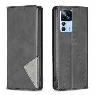 For Xiaomi 12T / 12T Pro / Redmi K50 Ultra Prismatic Invisible Magnetic Leather Phone Case(Black)