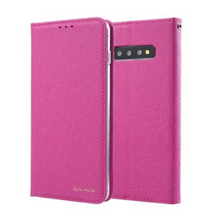 For Galaxy S10 CMai2 Silk Texture Horizontal Flip Leather Case with Holder & Card Slots & Photo Frame & Wallet(Rose Red)