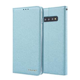 For Galaxy S10+ CMai2 Silk Texture Horizontal Flip Leather Case with Holder & Card Slots & Photo Frame & Wallet(Mint Green)