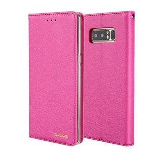 For Galaxy Note 8 CMai2 Silk Texture Horizontal Flip Leather Case with Holder & Card Slots & Photo Frame & Wallet(Rose Red)