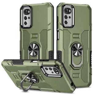 For Motorola Moto G22 Ring Holder Armor Hybrid Phone Case(Green)