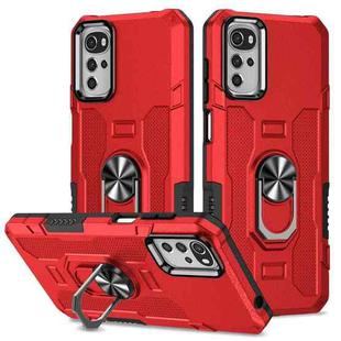 For Motorola Moto G22 Ring Holder Armor Hybrid Phone Case(Red)