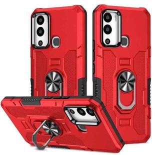 For Infinix Hot 12i Ring Holder Armor Hybrid Phone Case(Red)
