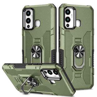 For Infinix Hot 12 Play Ring Holder Armor Hybrid Phone Case(Green)