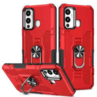 For Infinix Hot 12 Play Ring Holder Armor Hybrid Phone Case(Red)