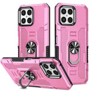 For Honor X8 Ring Holder Armor Hybrid Phone Case(Pink)