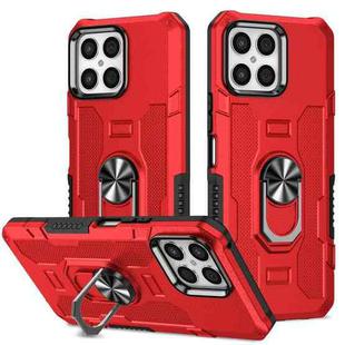 For Honor X8 Ring Holder Armor Hybrid Phone Case(Red)