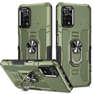 For Xiaomi Poco X4 Pro 5G Ring Holder Armor Hybrid Phone Case(Green)