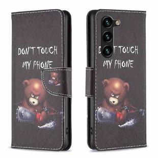 For Samsung Galaxy S23+ 5G Drawing Pattern Leather Phone Case(Bear)