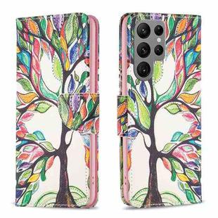 For Samsung Galaxy S23 Ultra 5G Drawing Pattern Leather Phone Case(Tree Life)