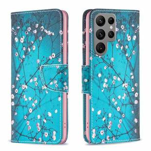 For Samsung Galaxy S23 Ultra 5G Drawing Pattern Leather Phone Case(Plum Blossom)