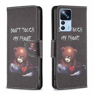 For Xiaomi 12T / 12T Pro / Redmi K50 Ultra Drawing Pattern Leather Phone Case(Bear)