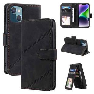 For iPhone 14 Skin Feel Multi-card Wallet Leather Phone Case(Black)