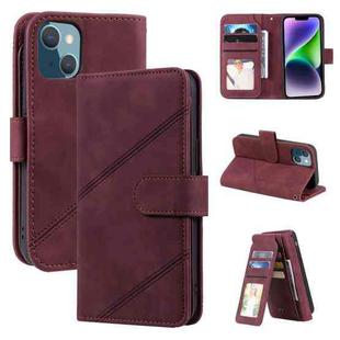 For iPhone 14 Skin Feel Multi-card Wallet Leather Phone Case(Red)