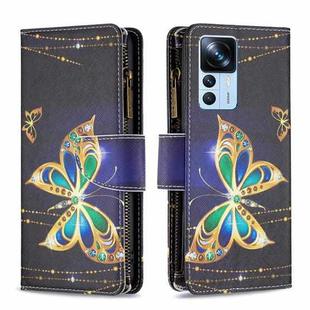For Xiaomi 12T / 12T Pro / Redmi K50 Ultra Colored Drawing Pattern Zipper Leather Phone Case(Big Butterfly)