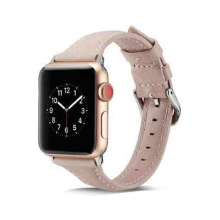 For Apple Watch 5/4 40mm & 3/2/1 38mm Thin Leather Watch Band(Pink)