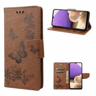 For Samsung Galaxy A23e / A23s Butterfly Embossed Horizontal Flip Leather Phone Case(Brown)