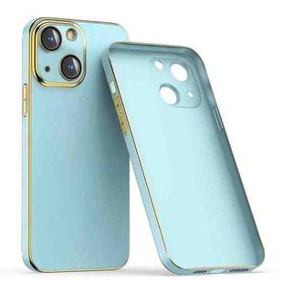 For iPhone 14 Plus Lens Protector Ultra-thin Electroplated PC Phone Case(Light Blue)