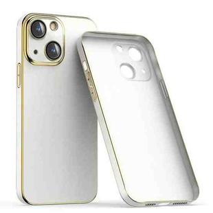 For iPhone 14 Plus Lens Protector Ultra-thin Electroplated PC Phone Case(White)
