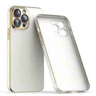 For iPhone 13 Pro Max Lens Protector Ultra-thin Electroplated PC Phone Case(White)