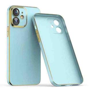 For iPhone 12 Lens Protector Ultra-thin Electroplated PC Phone Case(Light Blue)