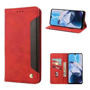 For Motorola Moto E22 / E22i Skin Feel Splicing Leather Phone Case(Red)