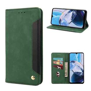 For Motorola Moto E22 / E22i Skin Feel Splicing Leather Phone Case(Green)