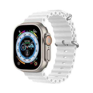 DUX DUCIS Sea Wave Silicone Watch Band For Apple Watch Series 8&7 41mm / SE 2&6&SE&5&4 40mm / 3&2&1 38mm(White)