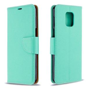 For Xiaomi Redmi Note 9S / Note 9 Pro / Note 9 Pro Max Litchi Texture  Pure Color Horizontal Flip PU Leather Case with Holder & Card Slots & Wallet & Lanyard(Green)