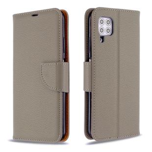 For Huawei P40 Lite Litchi Texture  Pure Color Horizontal Flip PU Leather Case with Holder & Card Slots & Wallet & Lanyard(Grey)