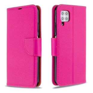 For Huawei P40 Lite Litchi Texture  Pure Color Horizontal Flip PU Leather Case with Holder & Card Slots & Wallet & Lanyard(Rose Red)
