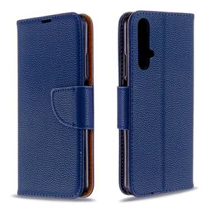 For Huawei Honor 20S Litchi Texture  Pure Color Horizontal Flip PU Leather Case with Holder & Card Slots & Wallet & Lanyard(Dark Blue)