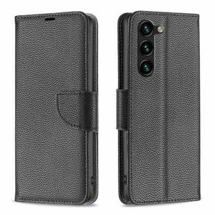 For Samsung Galaxy S23+ 5G Litchi Texture Pure Color Leather Phone Case(Black)