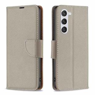 For Samsung Galaxy S23 5G Litchi Texture Pure Color Leather Phone Case(Grey)