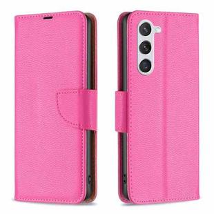 For Samsung Galaxy S23 5G Litchi Texture Pure Color Leather Phone Case(Rose Red)