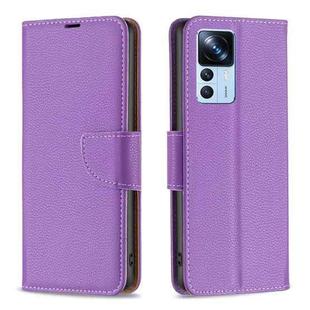 For Xiaomi 12T / 12T Pro / Redmi K50 Ultra Litchi Texture Pure Color Leather Phone Case(Purple)