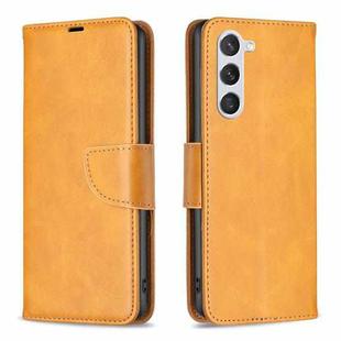 For Samsung Galaxy S23 5G Lambskin Texture Leather Phone Case(Yellow)