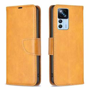 For Xiaomi 12T / 12T Pro / Redmi K50 Ultra Lambskin Texture Leather Phone Case(Yellow)