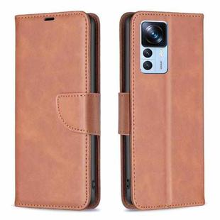 For Xiaomi 12T / 12T Pro / Redmi K50 Ultra Lambskin Texture Leather Phone Case(Brown)
