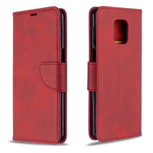 For Xiaomi Redmi Note 9S / Note 9 Pro / Note 9 Pro Max Retro Lambskin Texture Pure Color Horizontal Flip PU Leather Case with Holder & Card Slots & Wallet & Lanyard(Red)