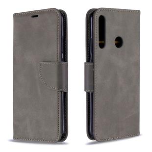 For Huawei P40 Lite E / Y7P Retro Lambskin Texture Pure Color Horizontal Flip PU Leather Case with Holder & Card Slots & Wallet & Lanyard(Grey)
