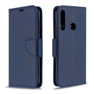 For Huawei P40 Lite E / Y7P Retro Lambskin Texture Pure Color Horizontal Flip PU Leather Case with Holder & Card Slots & Wallet & Lanyard(Blue)