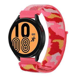 For Samsung Galaxy Watch5 40mm/44mm / Watch5 Pro Camo Nylon Loop Watch Band(Red Camouflage)