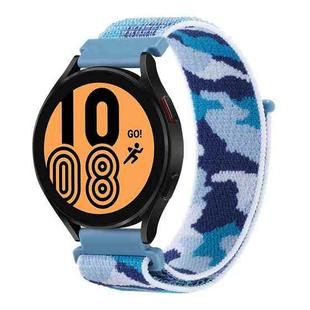 For Samsung Galaxy Watch5 40mm/44mm / Watch5 Pro Camo Nylon Loop Watch Band(Blue Camouflage)