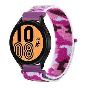For Samsung Galaxy Watch5 40mm/44mm / Watch5 Pro Camo Nylon Loop Watch Band(Purple Camouflage)