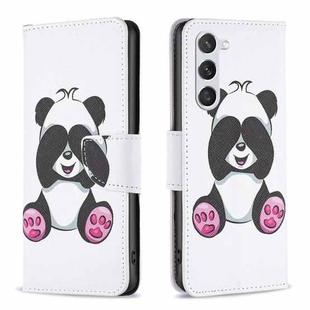 For Samsung Galaxy S23 5G Colored Drawing Pattern Leather Phone Case(Panda)
