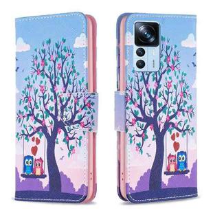 For Xiaomi 12T / 12T Pro / Redmi K50 Ultra Colored Drawing Pattern Leather Phone Case(Owl)