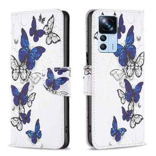 For Xiaomi 12T / 12T Pro / Redmi K50 Ultra Colored Drawing Pattern Leather Phone Case(Butterflies)