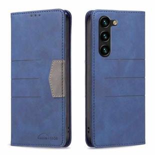 For Samsung Galaxy S23+ 5G BF10 Color Block Magnetic Flip Leather Phone Case(Blue)